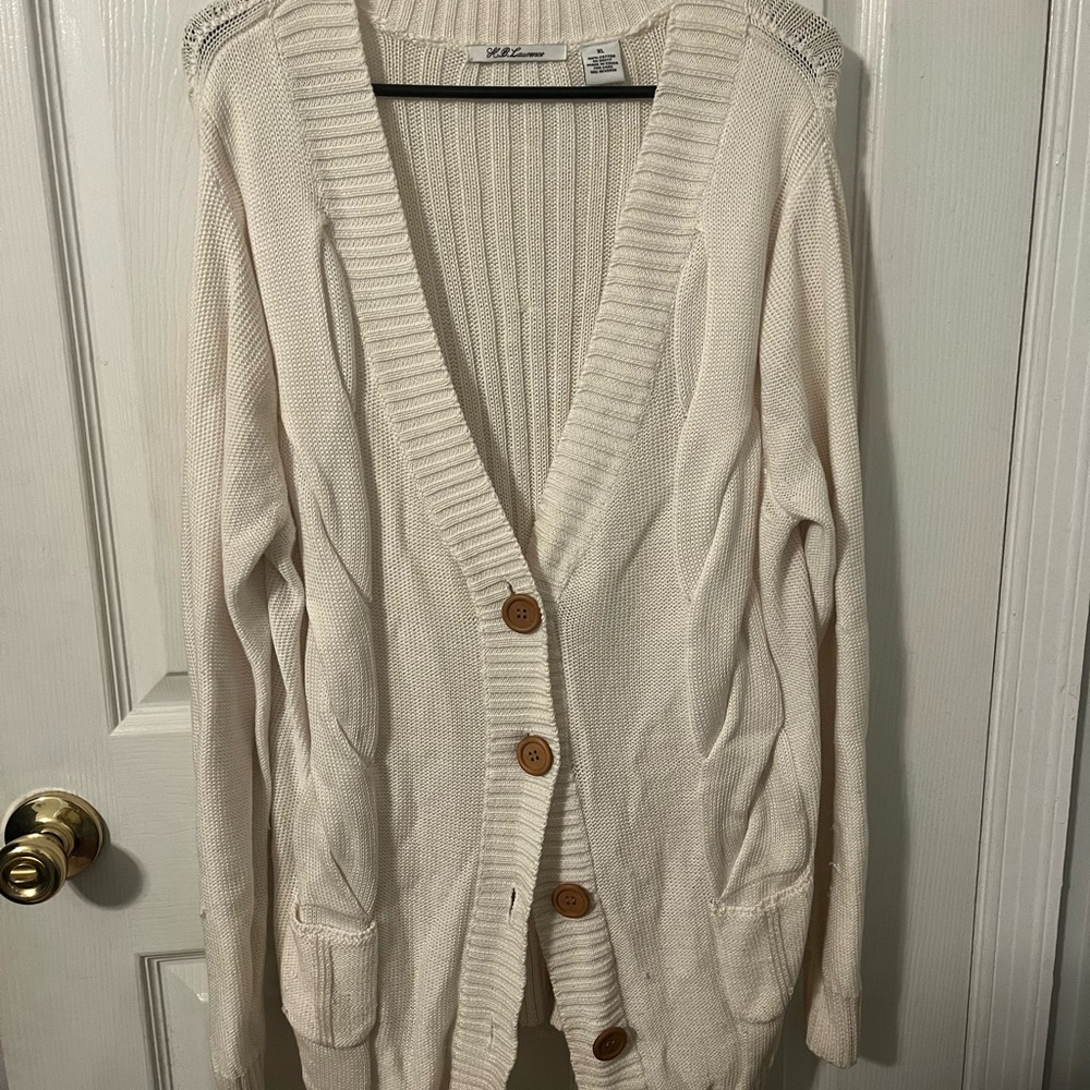 Cream Button-Up Cardigan